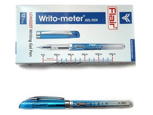 Ручка гелевая Flair Grip Writometer чёрная 0.7мм 1.5км 747А