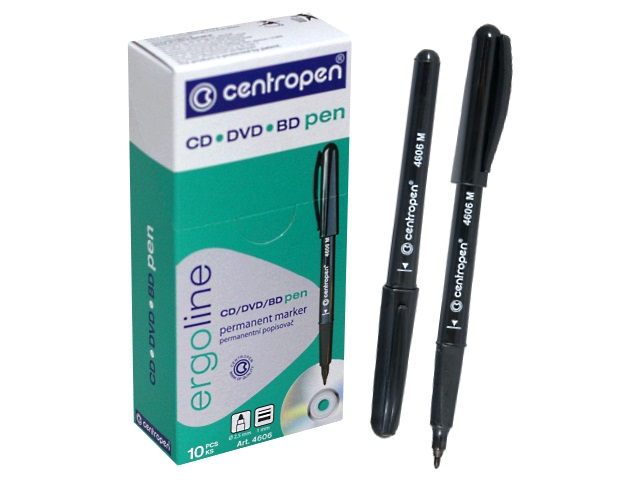 Маркер для дисков Centropen 4606 черный круглый 1мм
