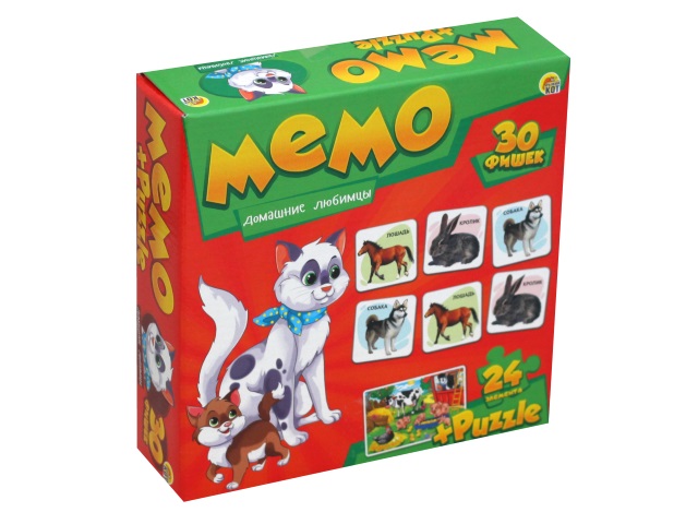 Настольная игра Мемо+пазлы Домашние любимцы Рыжий кот МП-0366