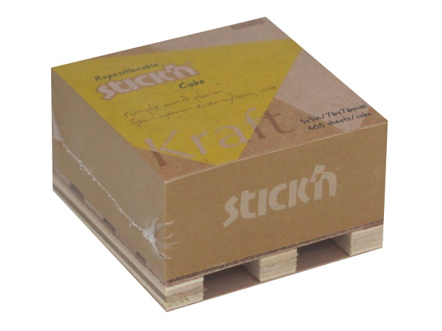 Стикер 76*76мм Hopax Stick`n 400л крафт 21816