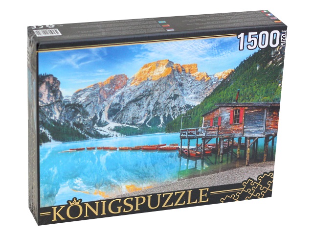 Пазлы 1500 деталей Konigspuzzle Италия Озеро Брайес в Альпах ГИK1500-0672
