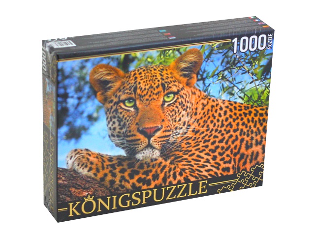 Пазлы 1000 деталей Konigspuzzle Портрет леопарда ГИK1000-0648