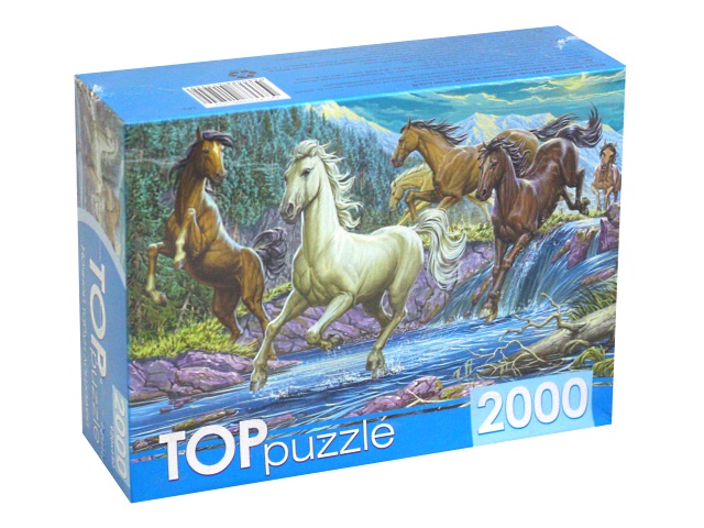 Пазлы 2000 деталей TOPpuzzle Ночной табун лошадей ХТП1500-1594