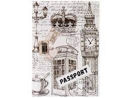 Обложка для паспорта ПВХ Miland Лондон ЧБ ОП-7144