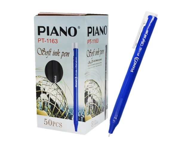 Ручка масляная автомат Piano PT-1163 синяя 0.5мм трехгранная
