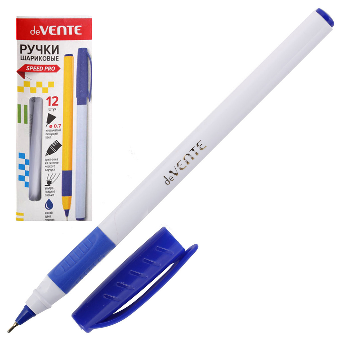 Ручка шариковая масляная DeVente Triolino синяя 0.7мм 5073840/12