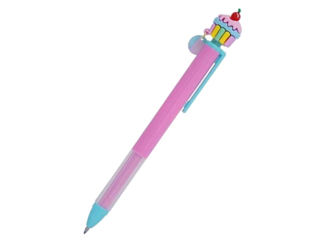 Ручка шариковая детская автомат Basir Торт синяя 0.5мм CF7018