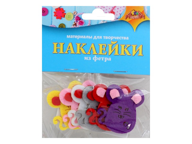 Наклейки из фетра Апплика Мышки 6 шт. С3528