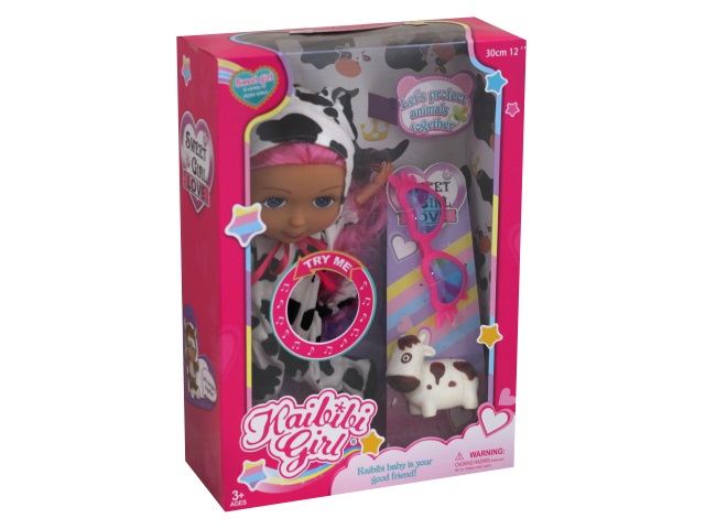 Кукла функциональная Kaibibi Girl в кугуруми Коровка 30см с аксессуарами 4263