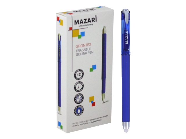 Ручка пиши-стирай Mazari Grontex гелевая синяя 0.5мм M-5470-70