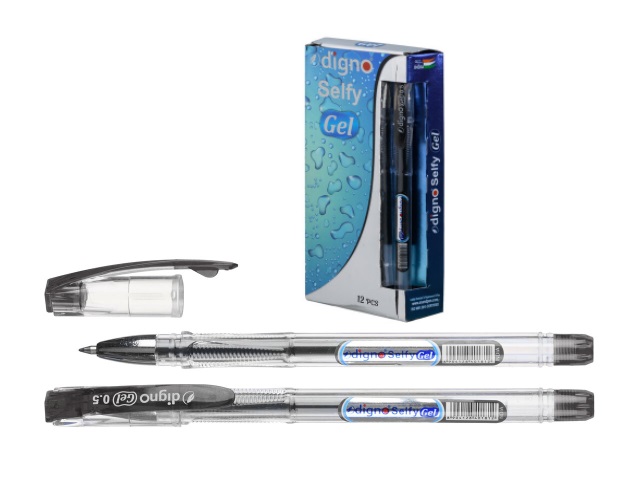 Ручка гелевая Digno Selfy черная 0.5мм DG-10150ч
