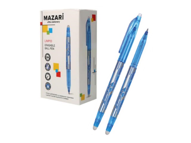 Ручка пиши-стирай Mazari Limpid шариковая синяя 0.8мм M-7541-70