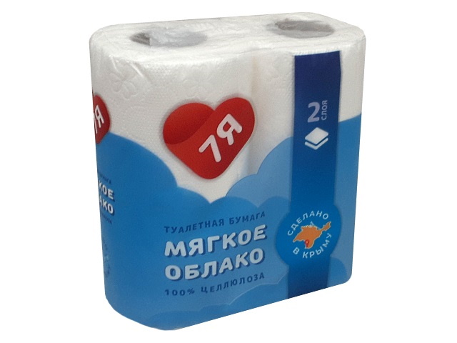 Бумага туалетная двухслойная 4 рулона 7Я Мягкое облако