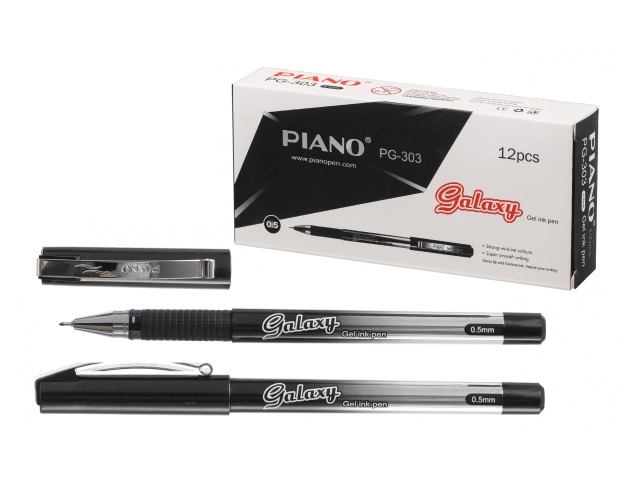 Ручка гелевая Piano Galaxy черная 0.5мм PG-303