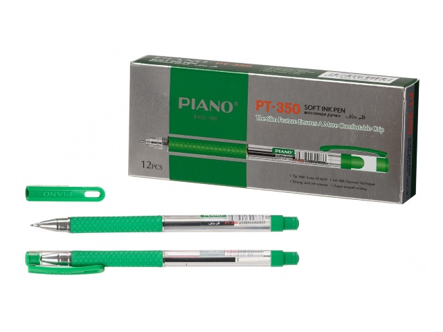 Ручка масляная Piano зеленая 0.5мм PT-350