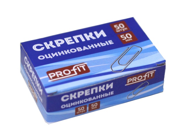 Скрепки 50мм 50шт Profit оцинкованные СКР-3136