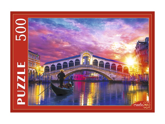 Пазлы  500 деталей Рыжий кот Италия Вид на мост Риальто ШТП500-7128