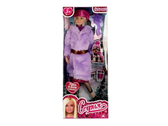 Кукла София в фиолетовой шубе 29см Карапуз 66001-W10-S-BB
