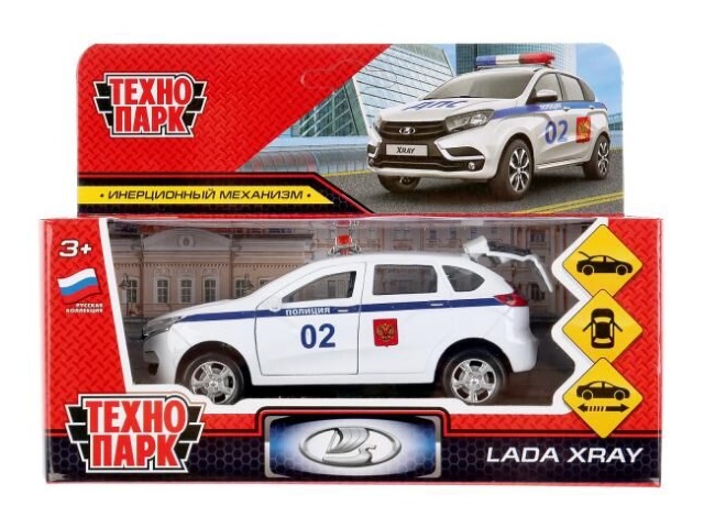 Машина металл Технопарк Lada X-Ray Полиция 12см белый XRAY-12POL-WH