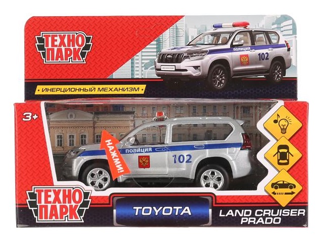 Машина металл Технопарк Toyota Prado Полиция 12см PRADO-P-SL