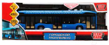 Машина инерционная Технопарк Троллейбус Метрополитен 19см синий KAMTROLL-20PLMOS-BU