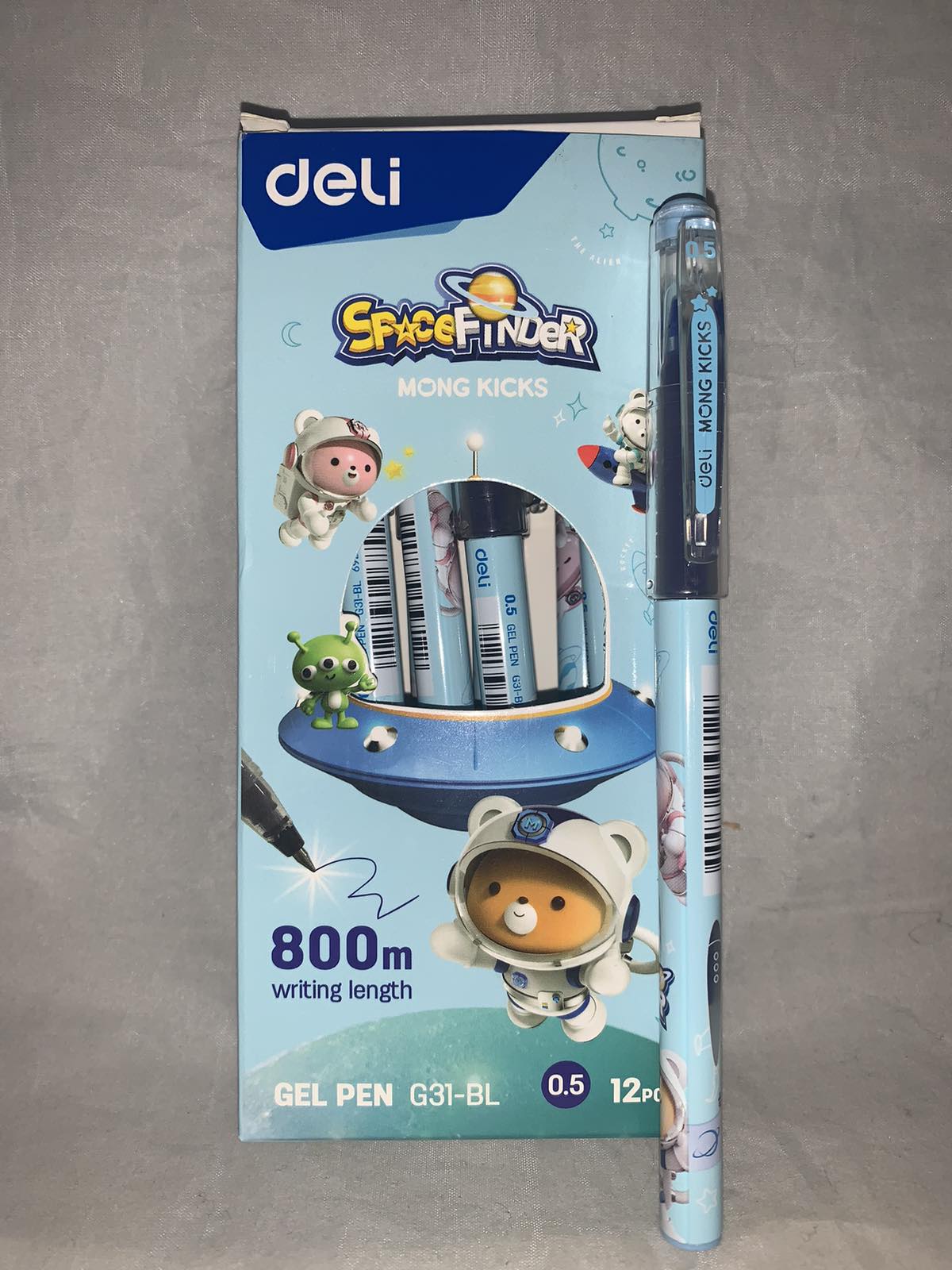 Ручка гелевая Deli Mong Kicks синяя 0.5мм EG31-BL