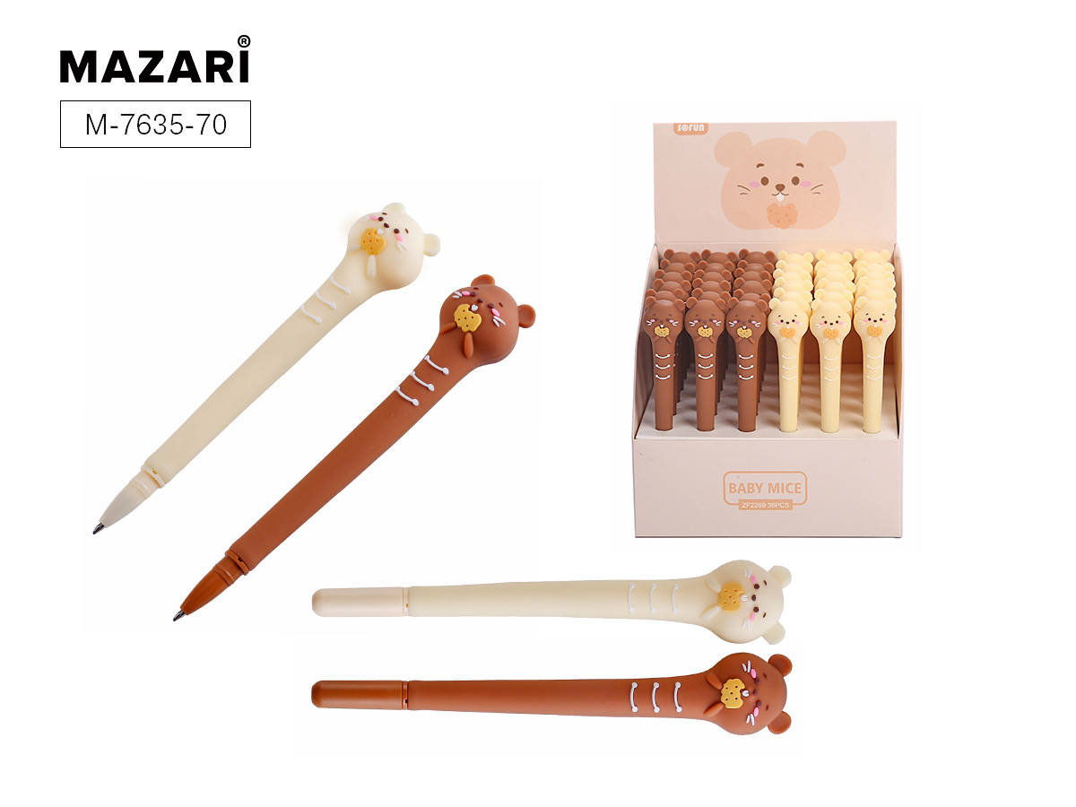 Ручка шариковая Mazari BABY MOUSE синяя 0.7мм ассорти М-7635-70