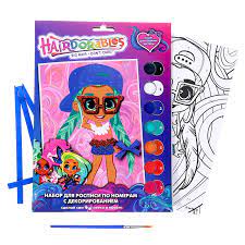 Набор д/д тв-ва Hairdorable холст на карт. для росп.по ном.с дек.17*23 MultiArt в кор.50шт