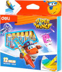 Мелки восковые 12цв Deli Super Wings трехгранные EC21000