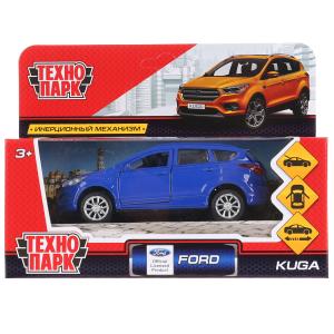 Машина металл FORD KUGA длина 12 см. двери. багаж. инерц. синий. кор. Технопарк в кор.2*36шт