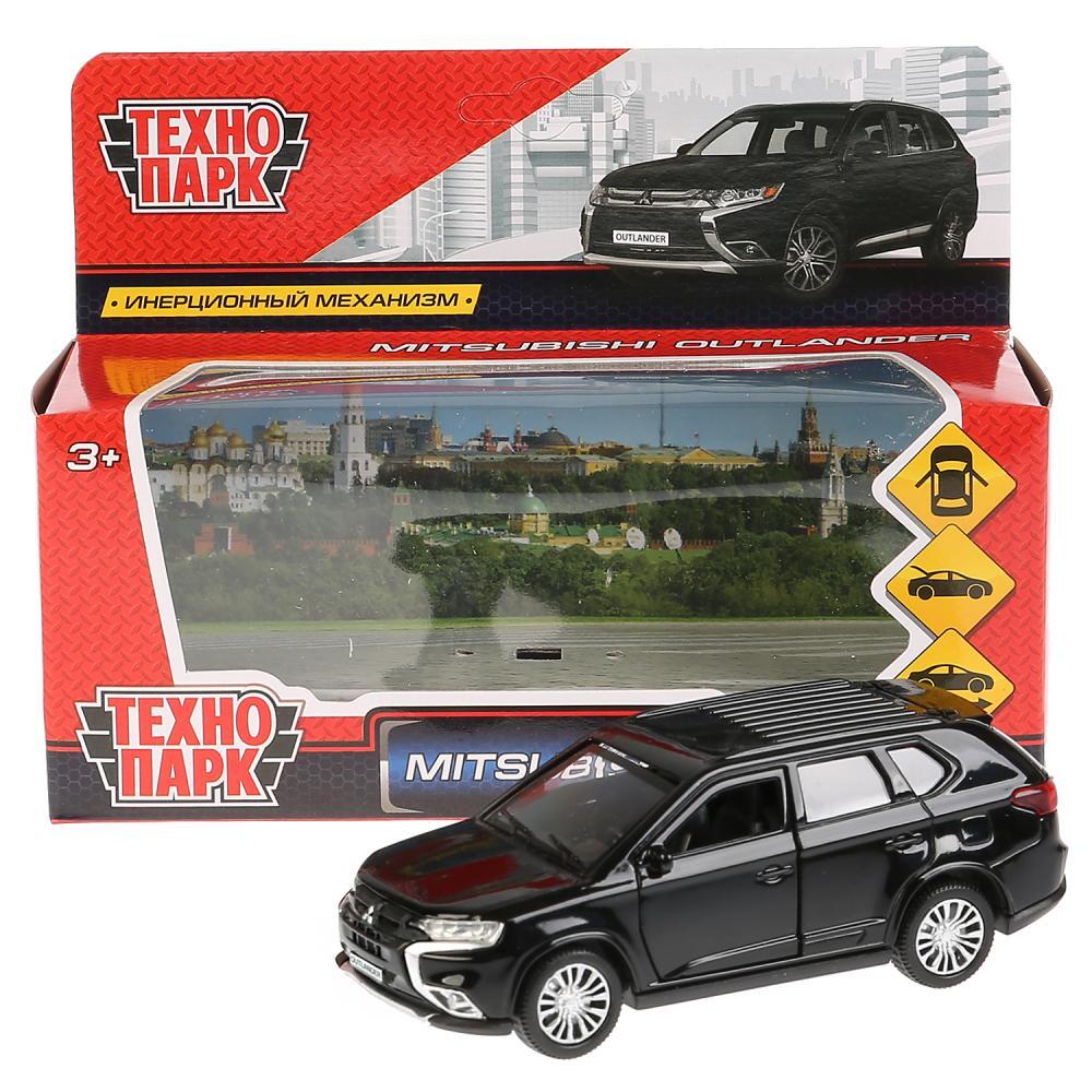 Машина металл MITSUBISHI OUTLANDER 12 см. двери. багаж. инерц. черный. кор. Технопарк в кор.2*36шт