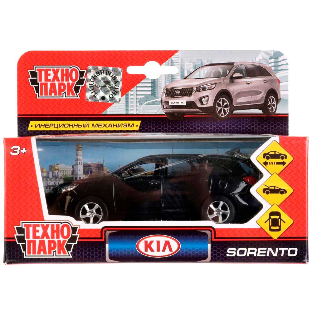 Машина металл KIA sorento prime. 12 см. двери. багаж.. инерц.. черный. кор. Технопарк в кор.2*24шт