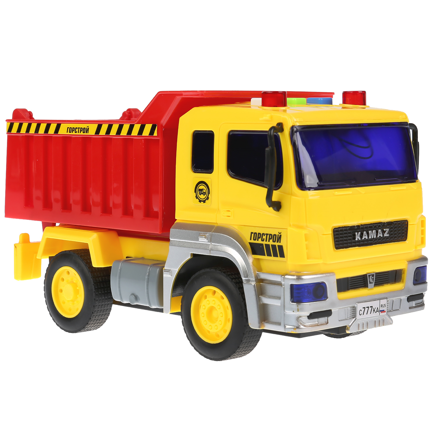 Машина пластик свет-звук KAMAZ камаз САМОСВАЛ 17 см. свет в каб. инерц. кор. Технопарк в кор.36шт