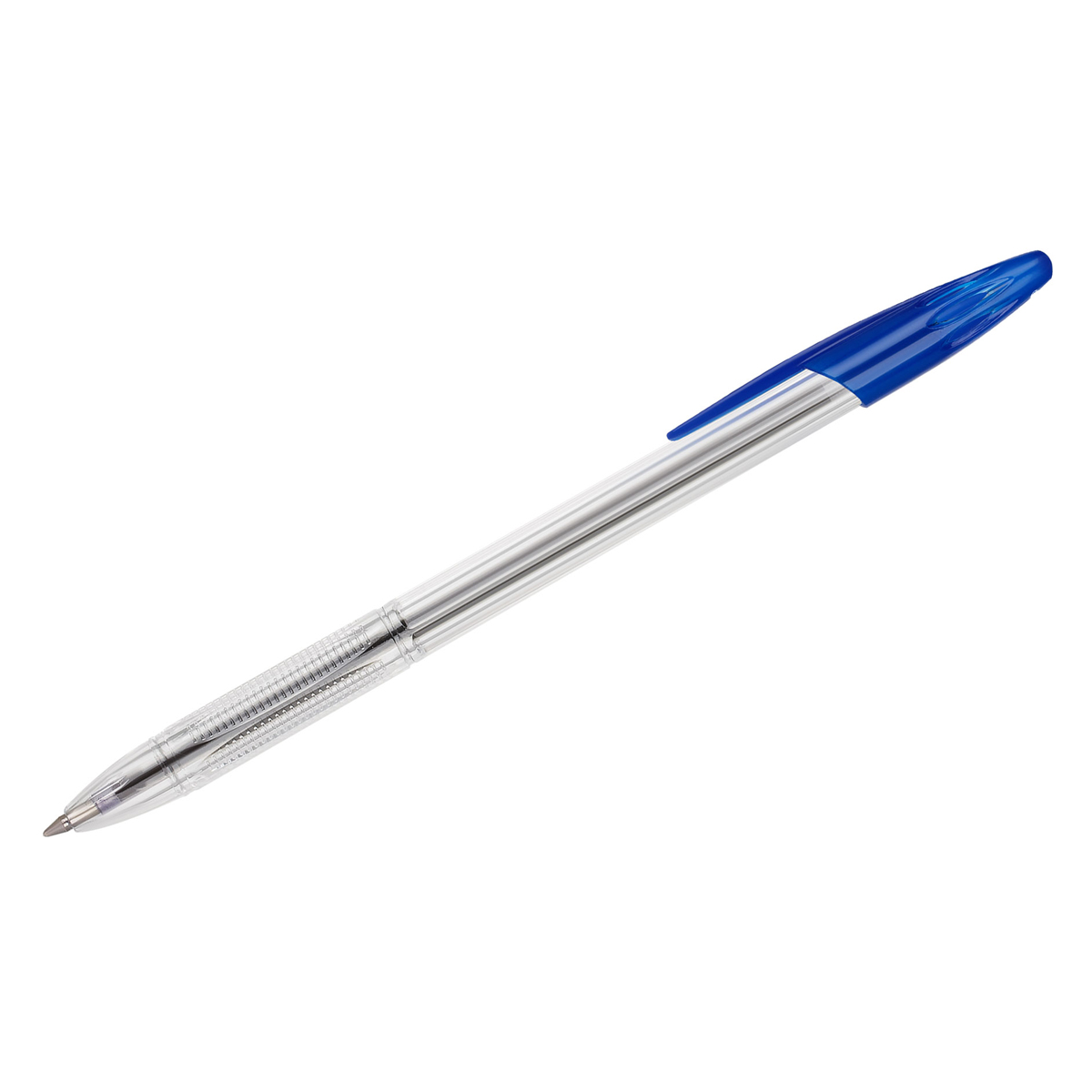 Ручка шариковая Legend синяя с наконечником прозрачный корпус 0.7мм РШ-0649