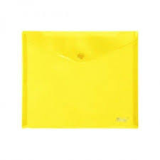 Папка конверт на кнопке А5 Hatber Желтая 180мкм АКк_15105