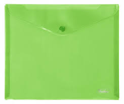 Папка конверт на кнопке А5 Hatber Зеленая 180мкм АКк_15104