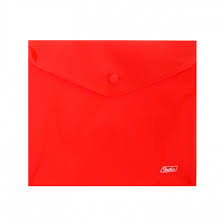 Папка конверт на кнопке А5 Hatber Красная 180мкм АКк_15103