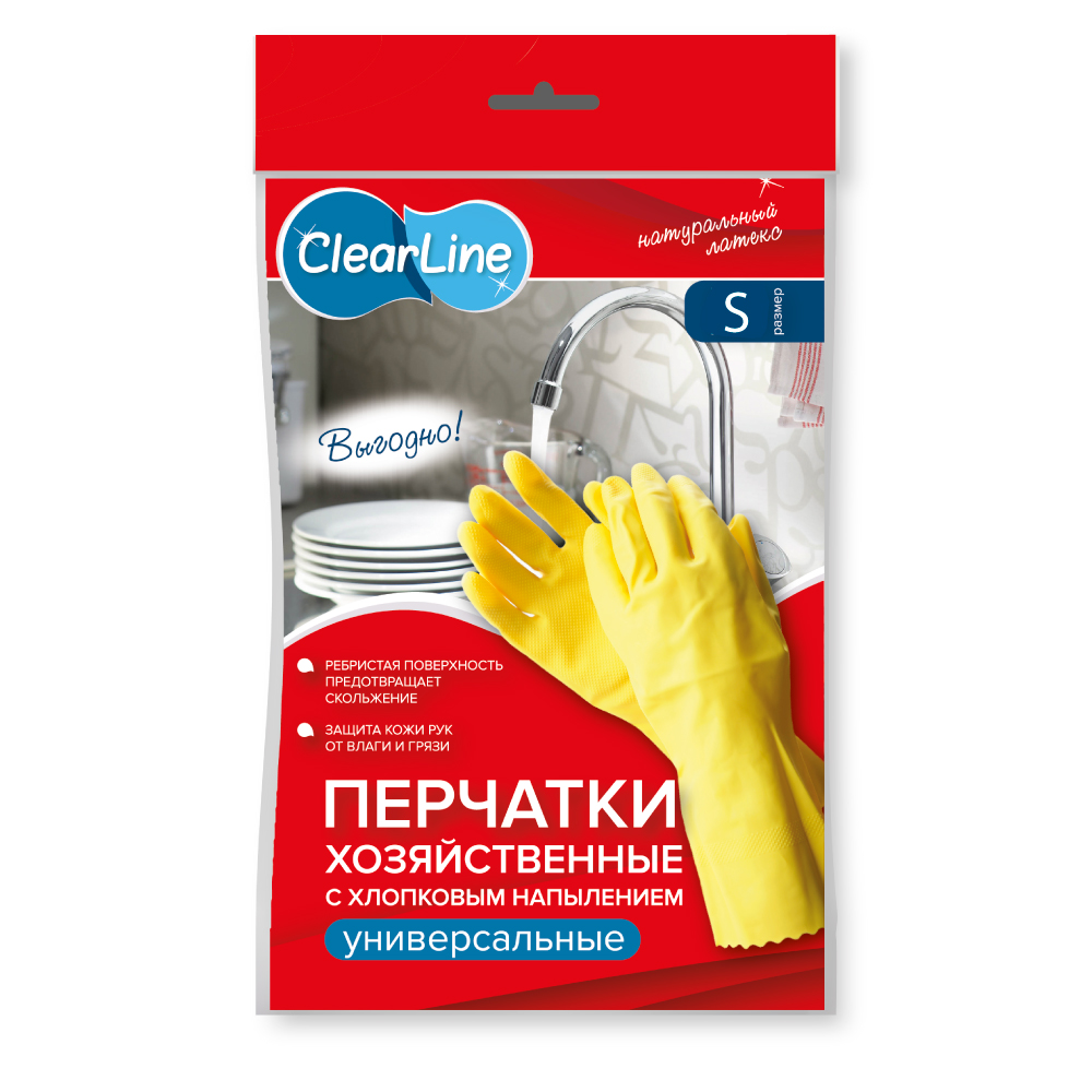 Перчатки резиновые Clear Line размер S