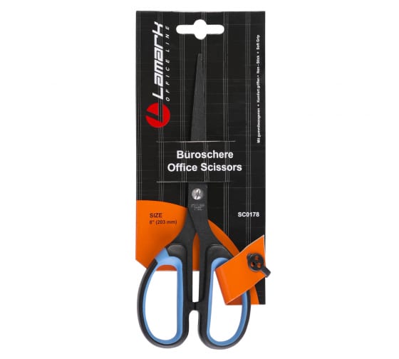 Ножницы 20.3 см Lamark пластиковые ручки с резиновыми вставками SC0178