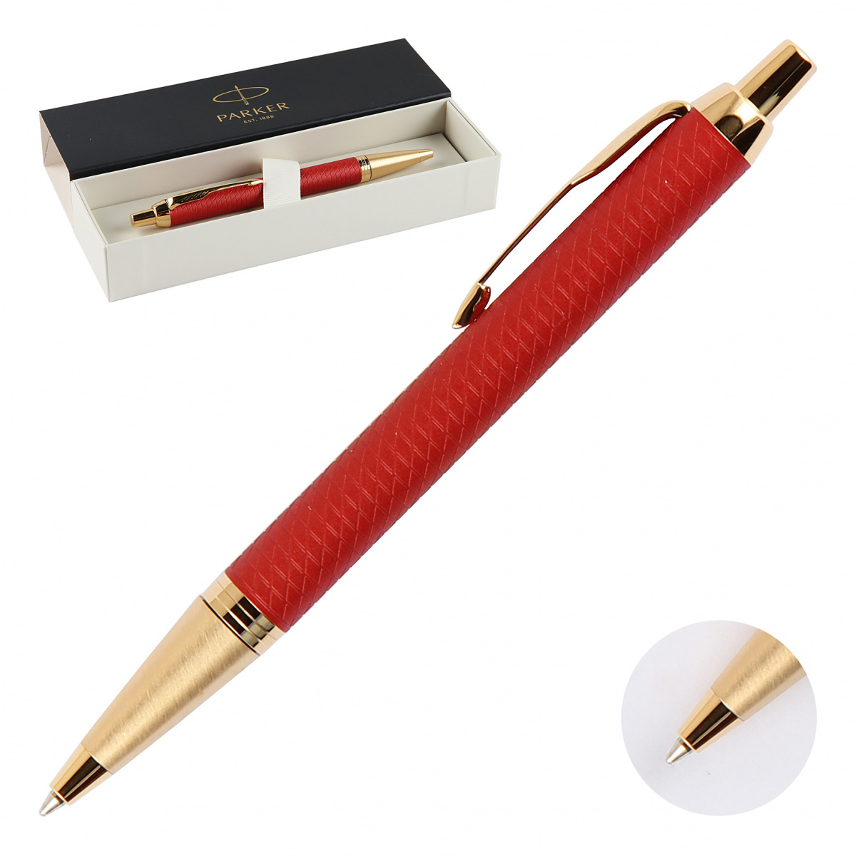 Ручка Parker шариковая автомат IM Premium cиняя 1мм Red GT M CW2143644