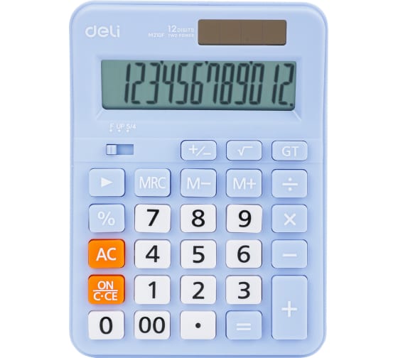 Калькулятор 12-разрядный Deli 15*11 см  настольный синий EM210FBLUE