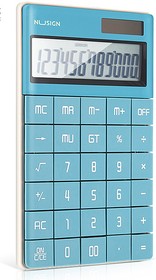 Калькулятор 12-разрядный Deli 16.5*10.3 см настольный Nusign  синий ENS041blue