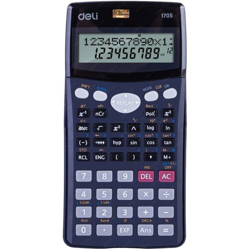 Калькулятор 10+2-разрядный Deli научный черный E1705