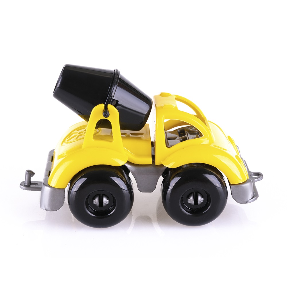 Машинка бетономешалка "Вжух на стройке" 10 см КНОПА 1/15