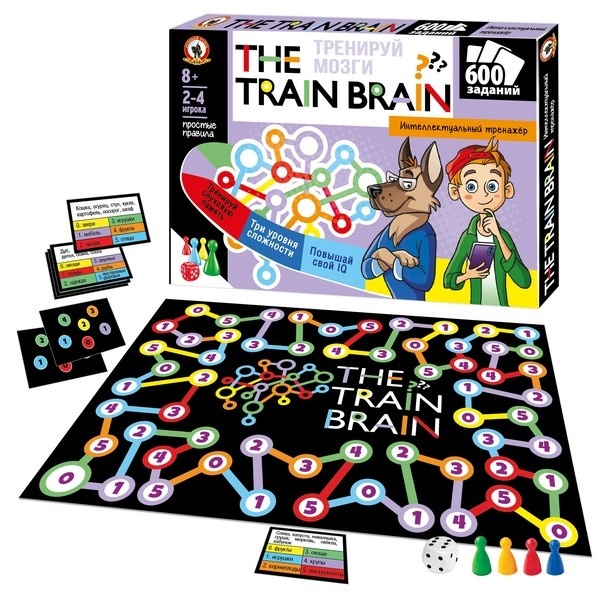 Игра настольная Викторина для всей семьи «Тренируй мозги. The Train Brain» в/к 32*22*2.5 см