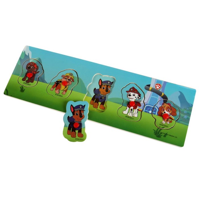 Игрушка деревянная Щенячий Патруль шнуровка  15*12 см