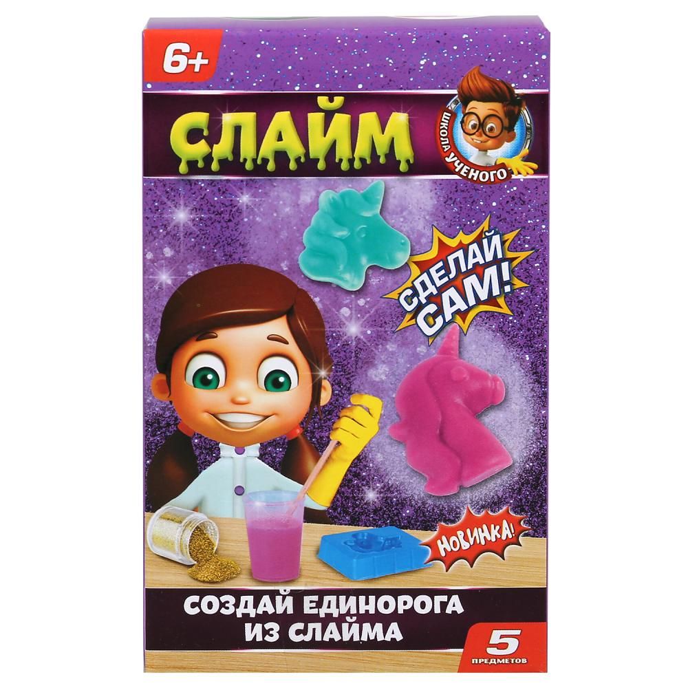 Игрушка опыты &quot;слайм:сделай сам единорога&quot;. 6 предм. в кор. ТМ &quot;Школа ученого&quot; в кор.2*72шт