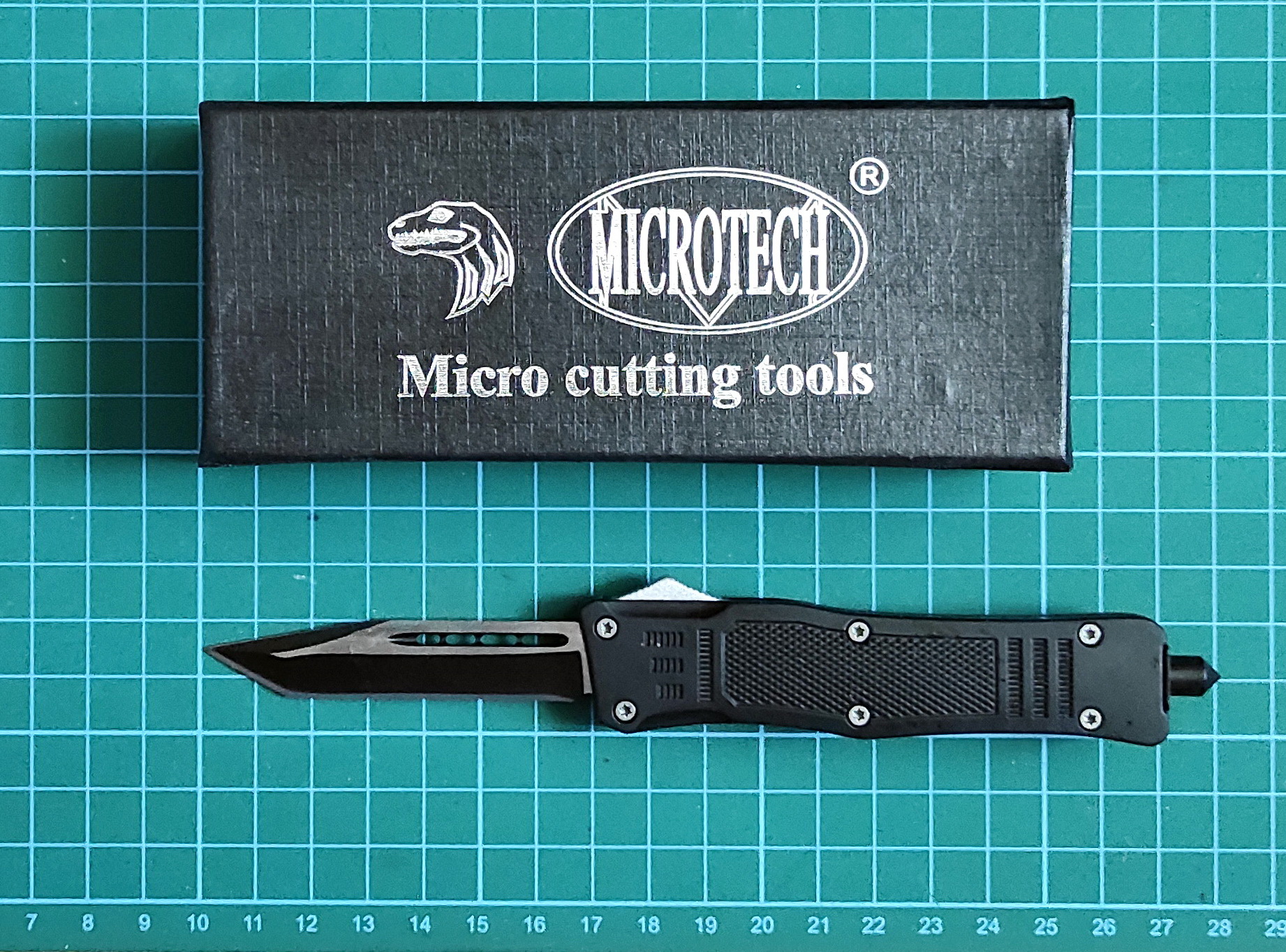 Нож складной 18 см фронтальный Microtech черный C1-23 7505