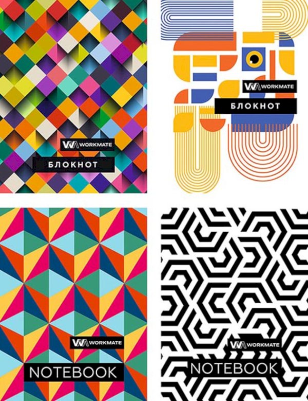 Блокнот А7 Workmate ГЕОМЕТРИЯ 40 листов. на гребне