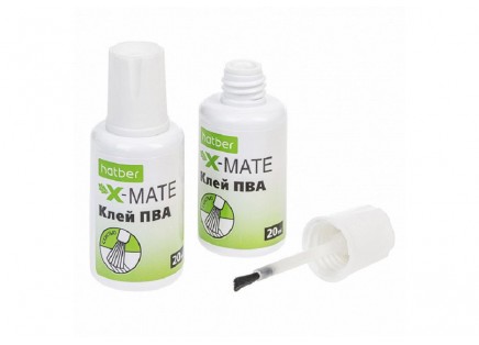 Клей ПВА   20г с кисточкой Hatber Х-GL_071923